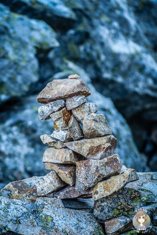 Ein Steinhaufen im Mt. Revelstoke National Park, Kanada