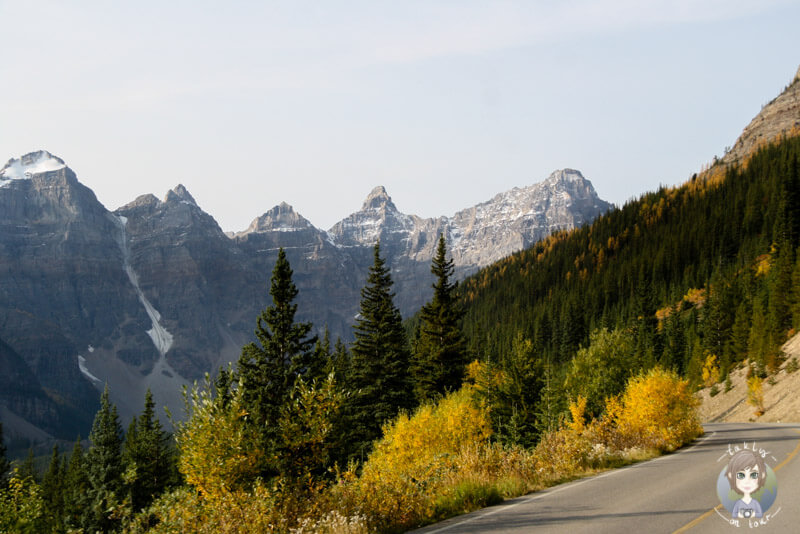 Fahrt zum Moraine Lake, Valley of Ten Peaks , Banff National Park, Kanada