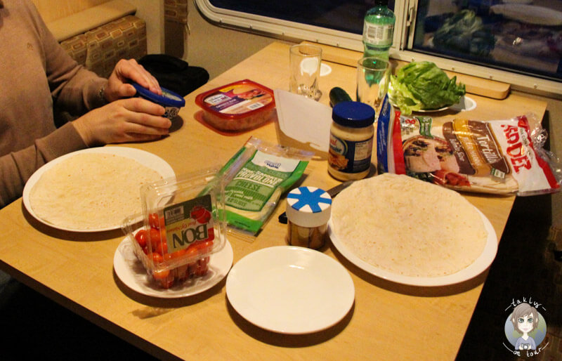 Abendessen im Camper