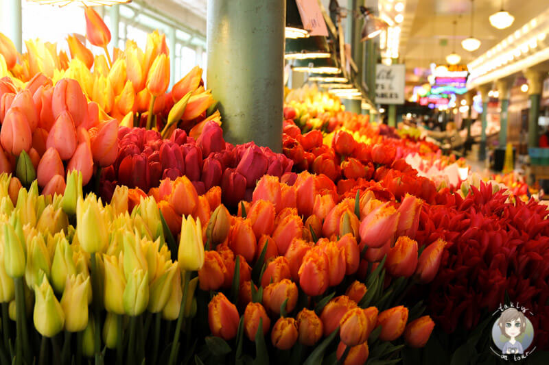 Blumen auf dem Public Market Sattle