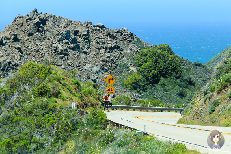 Fahrradfahrer auf dem Highway 1