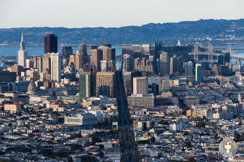 Blick von den Twin Peaks in San Francisco