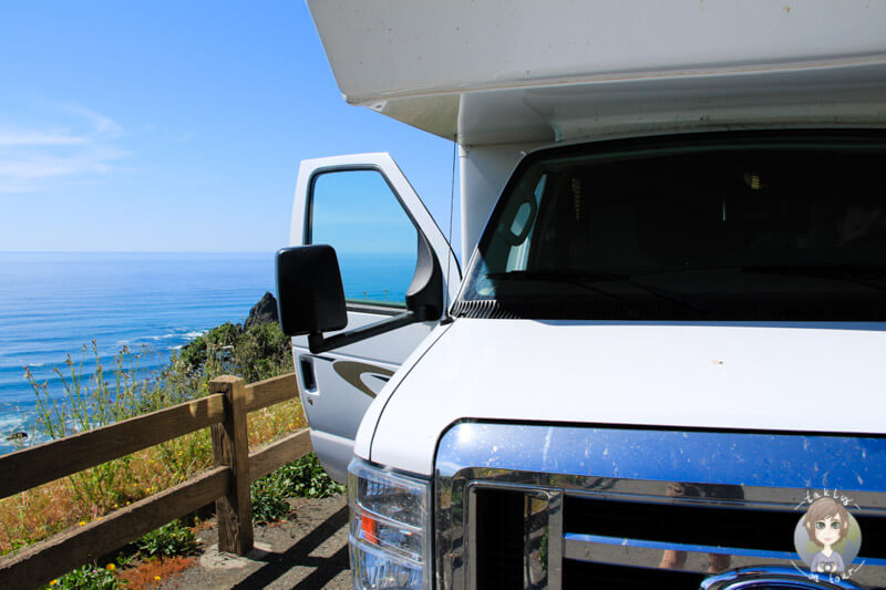 Camper an einem Viewpoint entlang des Highway 1 auf unserer Rundreise USA Westkueste