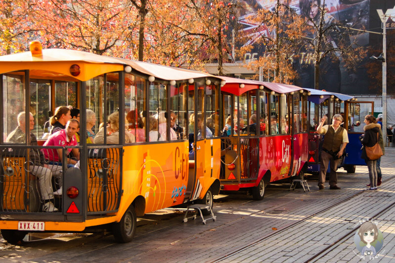 Sightseeing in Antwerpen mit einer Bimmelbahn