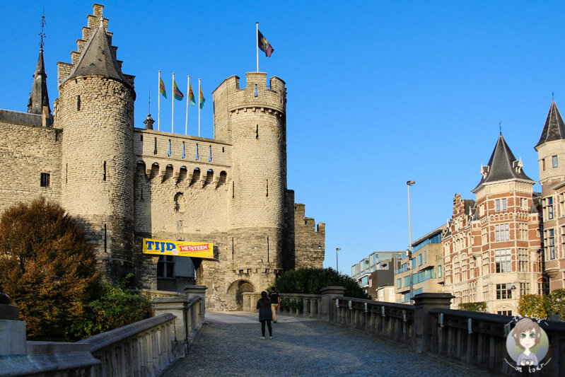 Rückseite der Stadtburg Het Steen, Antwerpen