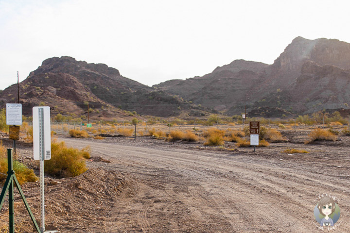 Einfahrt Craggy Wash Campground in Lake Havasu City