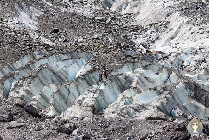 Eiswanderer auf dem Fox Gletschers in Neuseeland