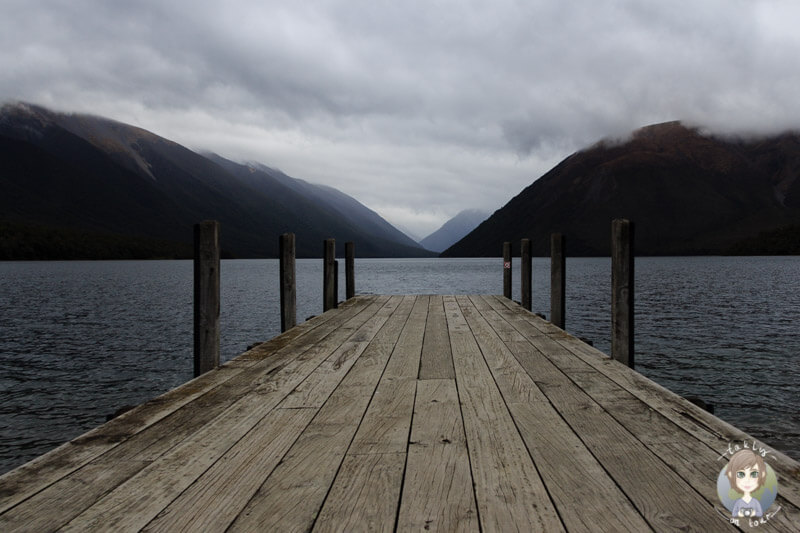 Ein Steg am Lake Rotoiti in Neuseeland
