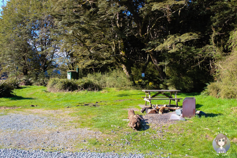 Zeltplätze auf dem Mackay Creek DOC im Fiordland Nationalpark