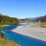 Blick auf den Waiau River in Neuseeland