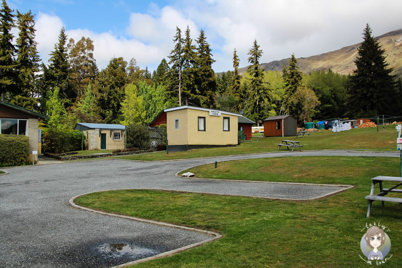 Cabin auf dem Campingpplatz in Wanaka