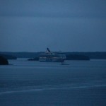 Ein Schiff der Silja Line vor Stockholm