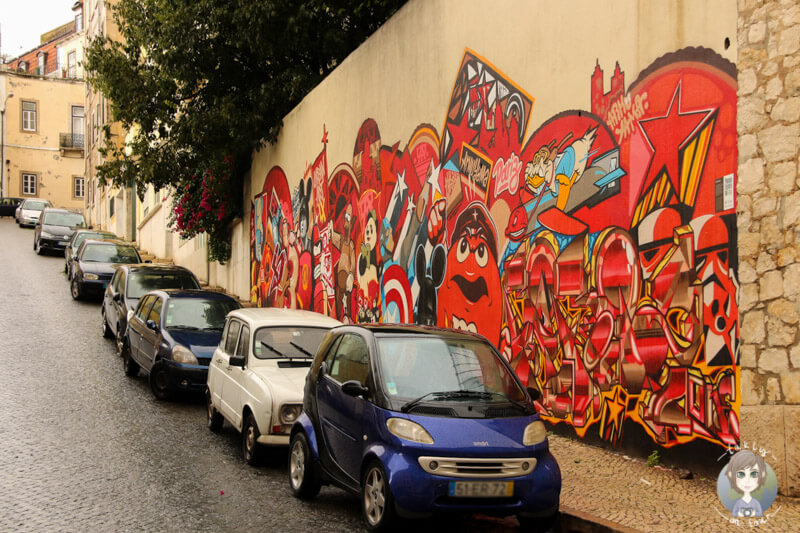 Straßenkunst an jeder Ecke in Lissabon 