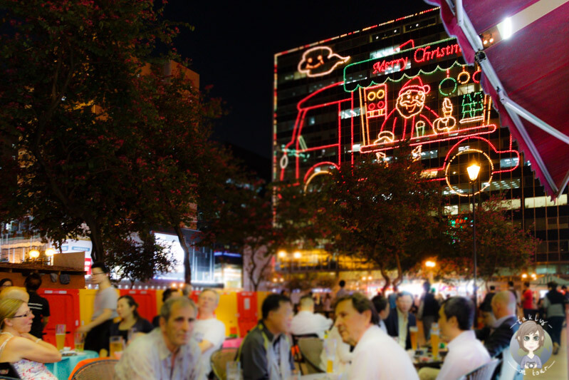 Unser Blick vom Tisch im Café Fountain in Hong Kong