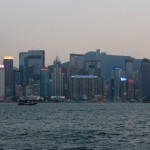 Die Skyline von Hongkong Central am späten Nachmittag