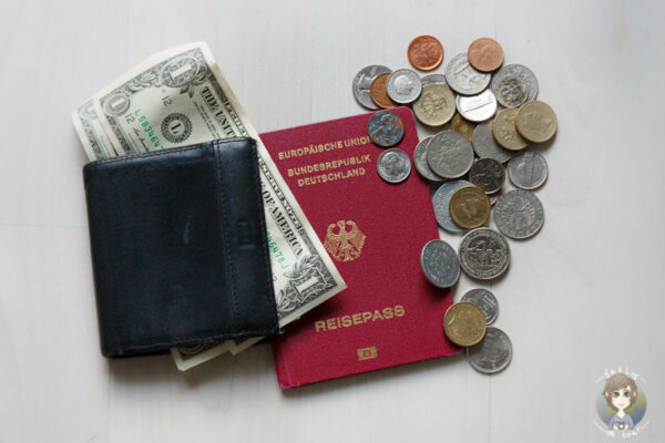 Spartipps - Geld, ein Pass und eine Geldbörese
