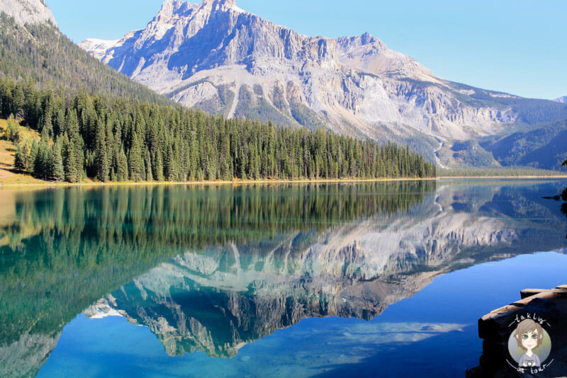 Einer der ersten Blicke auf den Emerald Lake, Yoho National Park, Kanada