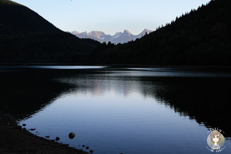 Der Hicks Lake in British Columbia, Kanada am Abend