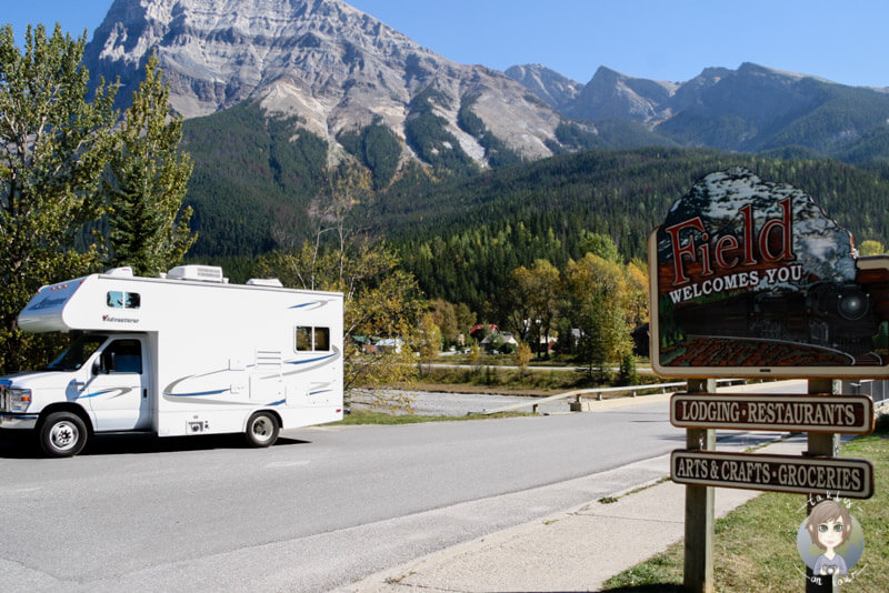 Mit dem Camper in Field, BC, Kanada