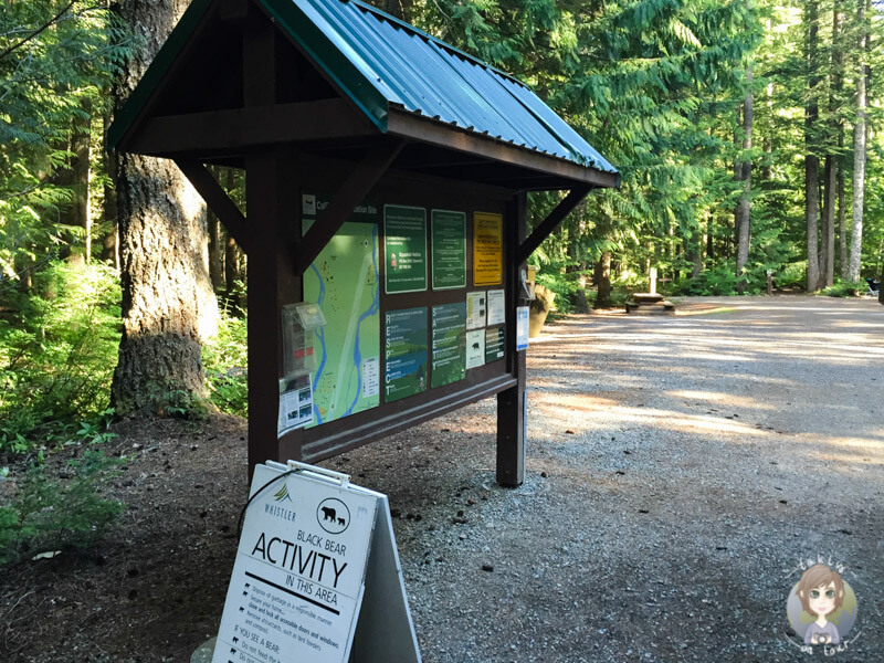Das Registrationbord auf dem Cal Cheak Campground, Kanada