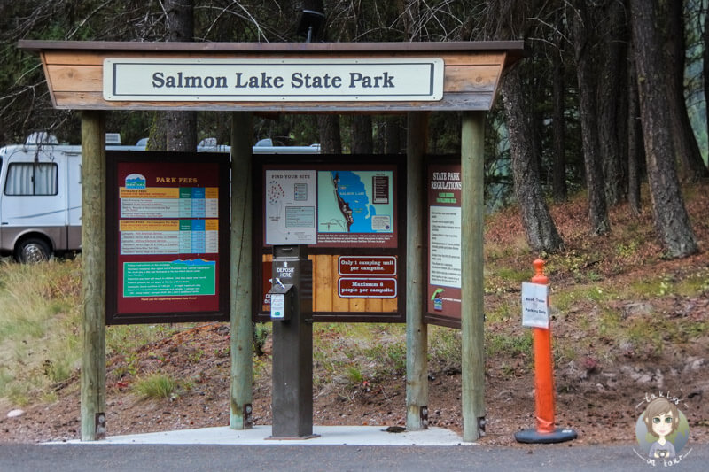 Self Registration auf dem Salmon Lake State Park, USA
