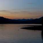 Sonnenuntergang in Needles, Upper Arrow Lake, BC, Kanada