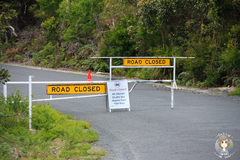 Gesperrte Zufahrt zum Mount Oberon, Victoria, Australien