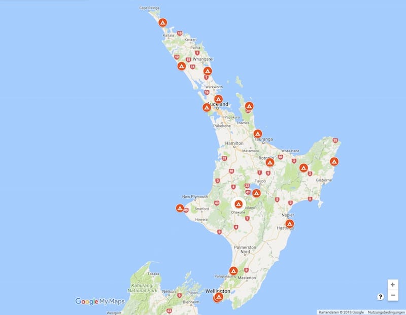 Unsere schönsten Campingplätze auf Neuseelands Nordinsel