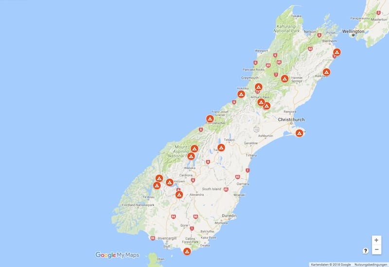 Unsere schönsten Campingplätze auf Neuseelands Südinsel
