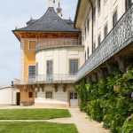 Rueckseite des Wasserpallais Pillnitz in Dresden
