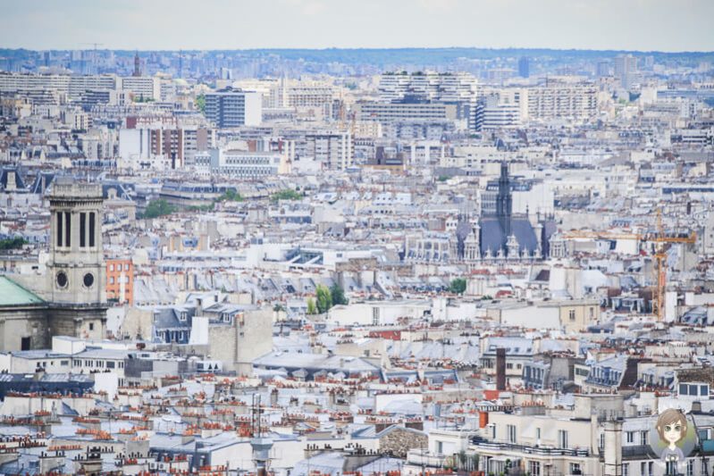 Aussicht von der Sacrr Coeur Basilika auf Paris
