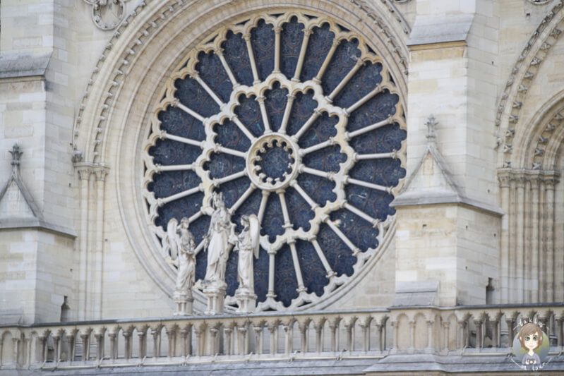 Eine Fensterrosette der Kathedrale Notre Dame in Paris