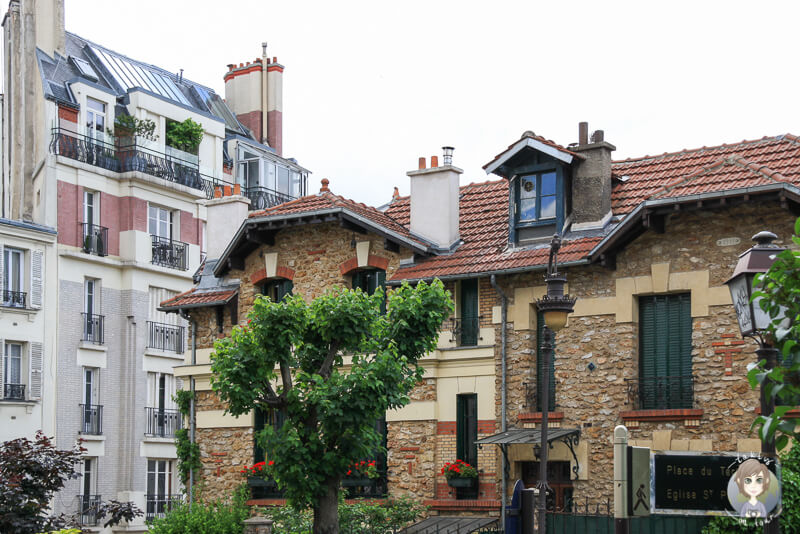 Sehenswerte Haeuser im Pariser Stadtteil Montmartre