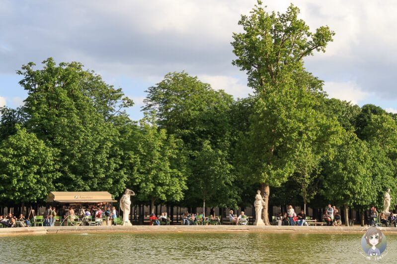 Abendsonne am Teich vom Jardin des Tuileries Paris