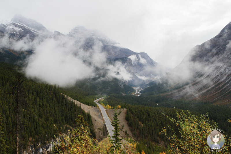 Icefields Parkway in den Wolken