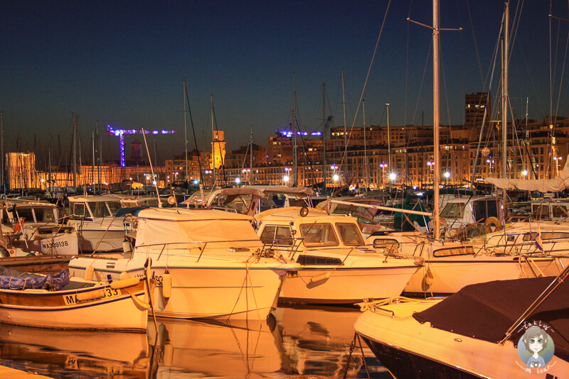 Nachts am Hafen von Marseille