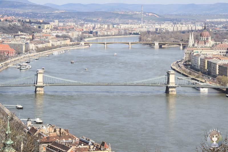 Blick auf die Kettenbrücke von Budapest
