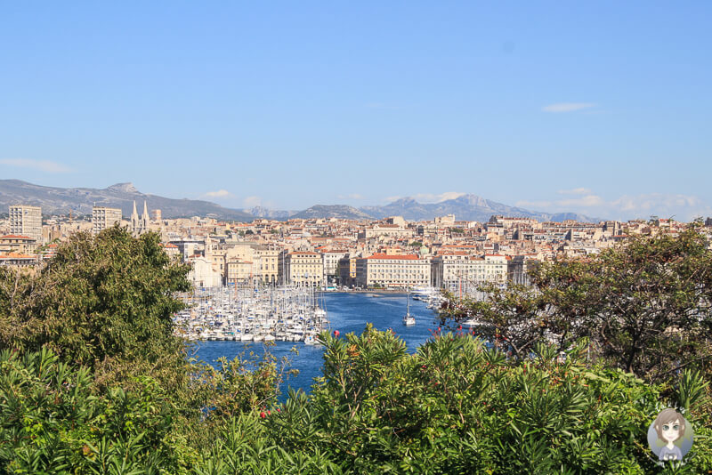 Blick auf den Hafen von Marseille vom Palais du Pharo