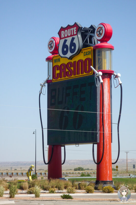 Ein Schild entlang der Route 66