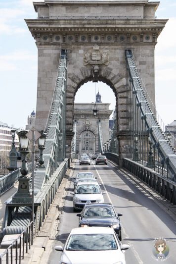 Blick auf die Kettenbruecke Budapest