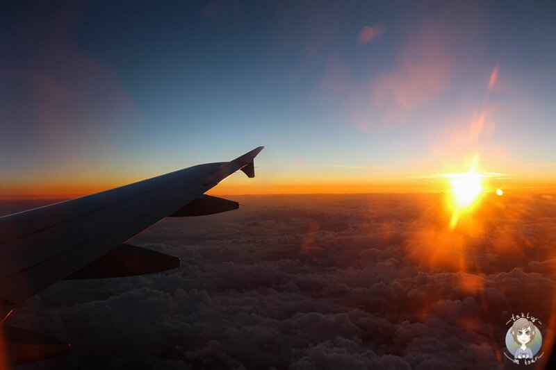 Blick aus dem Flugzeug auf dem Weg nach Italien