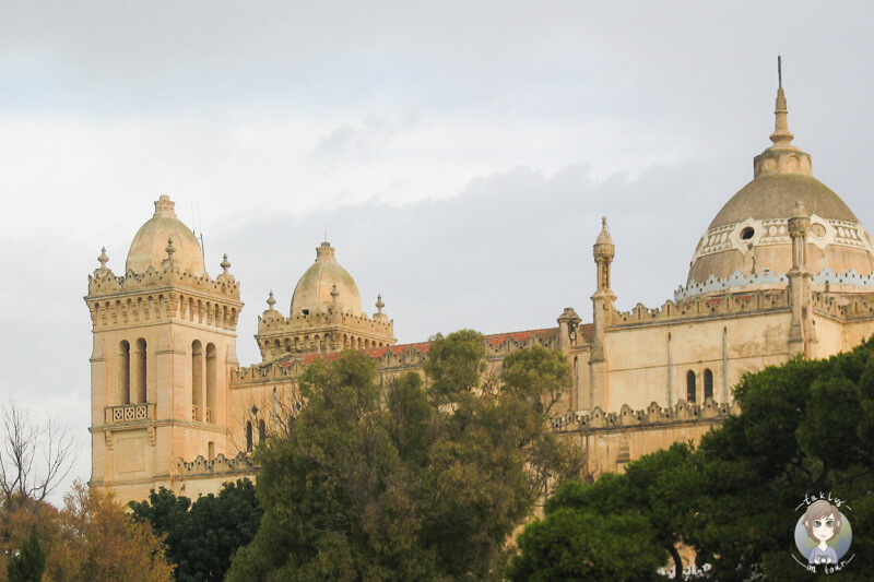Blick auf die Kathedrale von Karthago auf unserem Ausblick mit Aida in Tunis