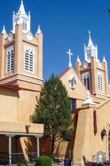 Blick auf die San Felipe de Neri Church in Albuquerque