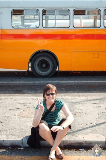 Warten auf den Bus