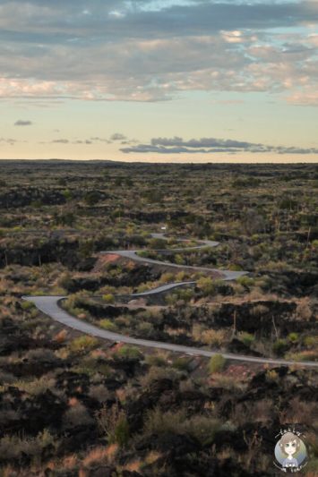 Straße durch die Valley of Fires Recreation Area in New Mexico
