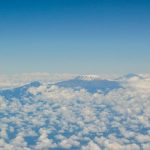 Blick aus dem Fenster im Flugzeug