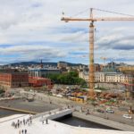 Aussicht auf eine Baustelle vom Dach der Oper in Oslo