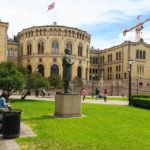 Der Platz vor dem Parlament in Oslo