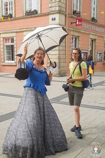Auf einer Stadtführung in Detmold