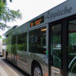 Der Bus der Touristiklinie am Hermannsdenkmal